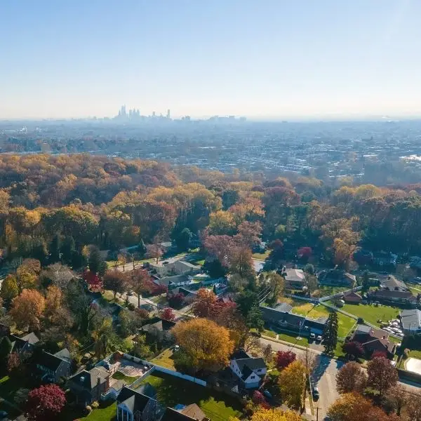 Arial view of Ardmore, PA