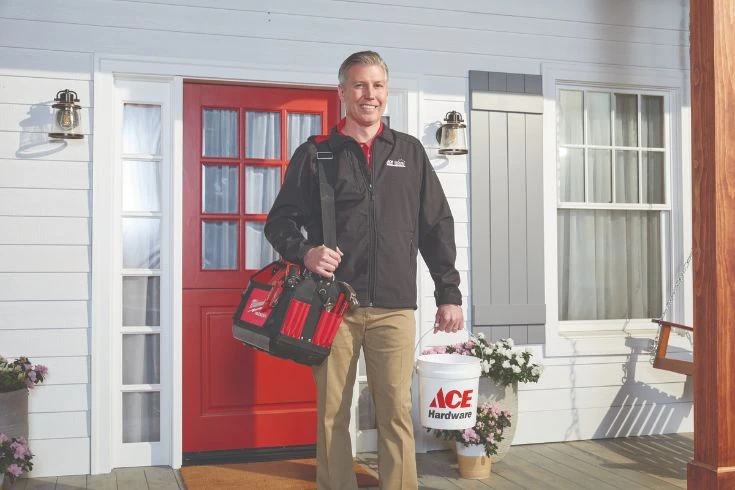 Ace Hardware Home Services plumber outside of a home Ace Hardware Home Services plumber outside of a home