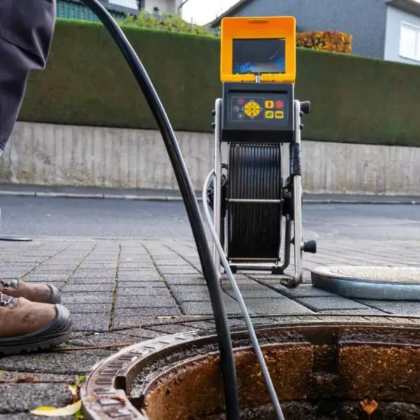 Video camera inspection of home sewer pipes Video camera inspection of home sewer pipes